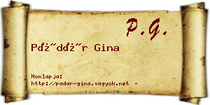Pádár Gina névjegykártya