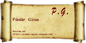 Pádár Gina névjegykártya